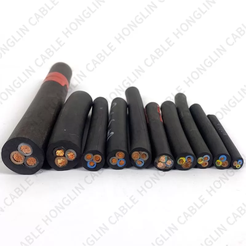 Rubber sheathed wire 1-5 multi-core copper conductor soft wire copper sheathed flexible cable shielding wire and cable