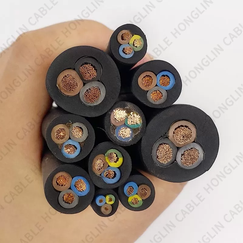 Rubber sheathed wire 1-5 multi-core copper conductor soft wire copper sheathed flexible cable shielding wire and cable