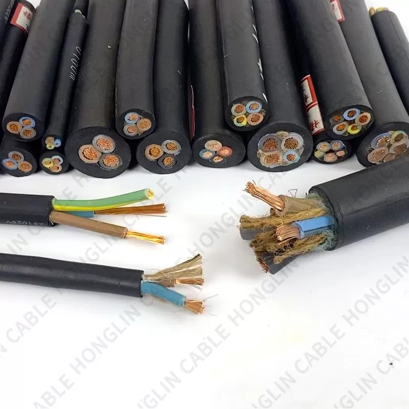 Rubber sheathed wire 1-5 multi-core copper conductor soft wire copper sheathed flexible cable shielding wire and cable