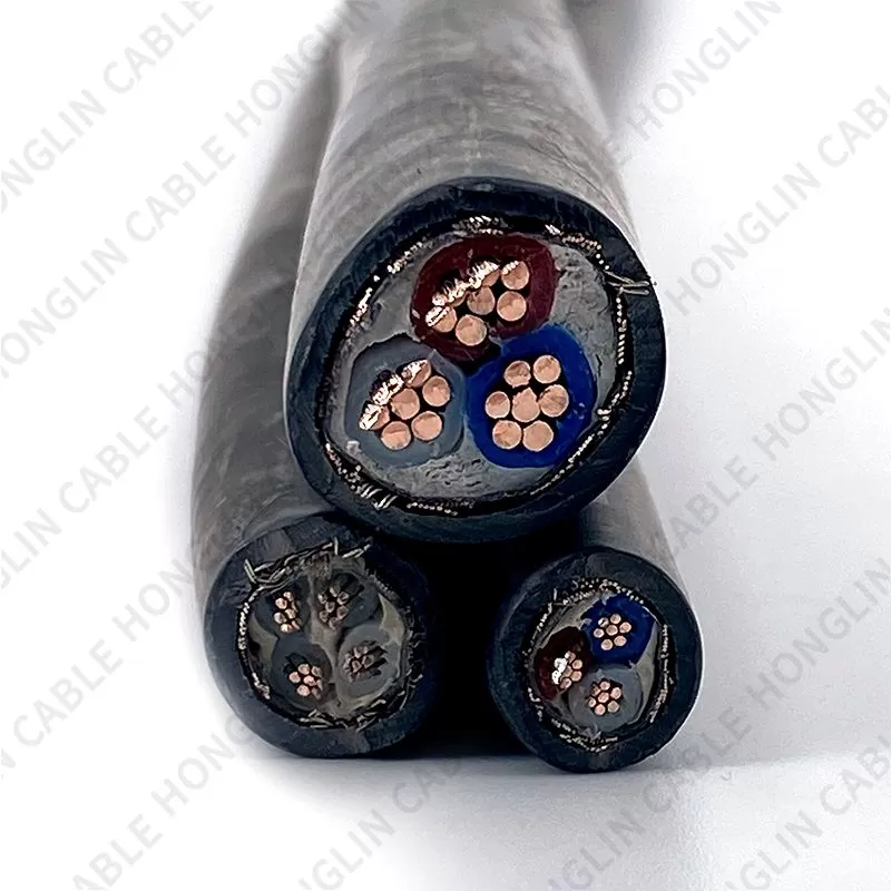 EPR shipboard cable marine power cable copper conductor black sheathed with shield  Low smoke no halogen and low toxicity