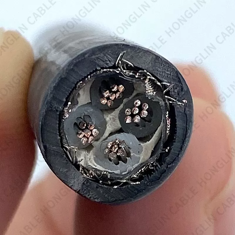 EPR shipboard cable marine power cable copper conductor black sheathed with shield  Low smoke no halogen and low toxicity