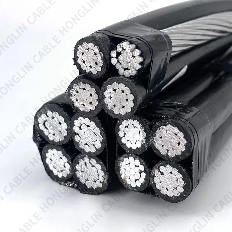 XLPE Insulated Aerial Bundle   4 core 16mm 35mm 70mm 95mm  overhead aluminum cable abc cable