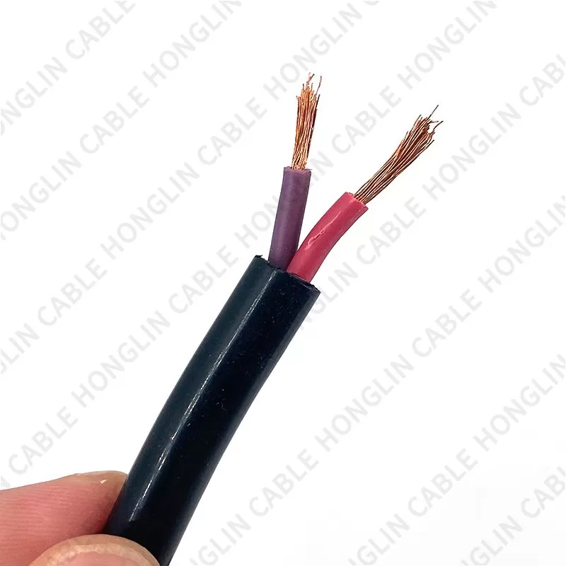 RVV Wire Cable Extension Cord Copper Wire Electricity Cable 2 Conductor 0.75mm 1mm 1.5mm 2.5mm Electric Cores Black Xlpe power cable