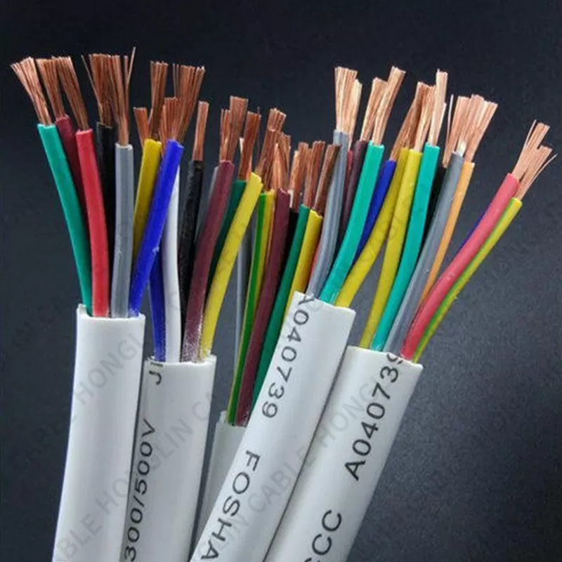 H05VV-F RVV/KVVR 0.3mm 0.5mm 0.75mm 1mm 1.5mm 10 12 16 20 24 30 core Copper Conductor Flexible Cable RVV PVC Electrical Cable Wire